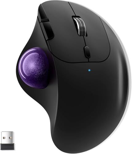 Ewin トラックボールマウス Bluetooth&2.4GHz両対応 3台同時接続 トラックボール 【NEWモデル】 ワイヤレス 親指 静音タイプ 高精度 エルゴノミクス 瞬時接続 無線マウス 7ボタン 進む/戻るボタン Windows/M cc4f649e