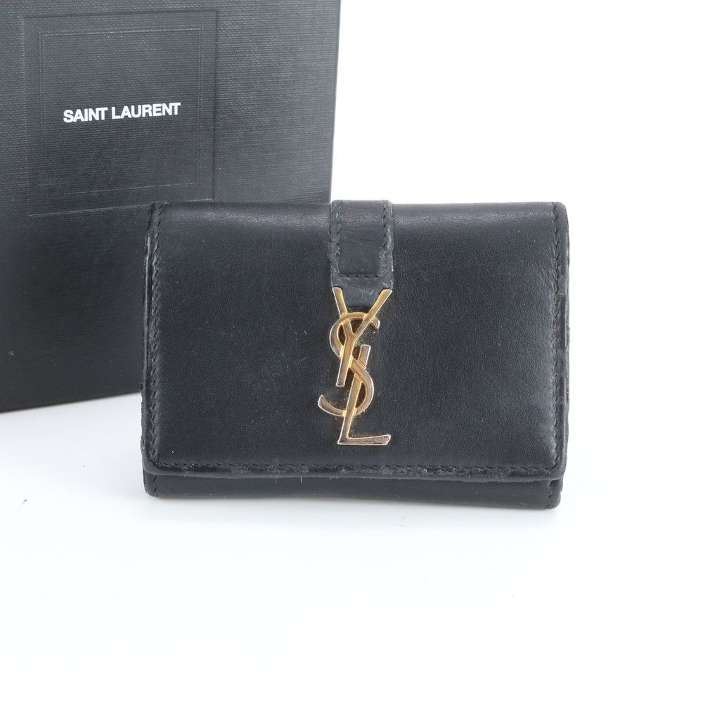 サンローラン パリ YSL 6連 レザー キーケース キーリング 本革 ブラック 黒 レディース REM DR14-1【中古】 8,890円