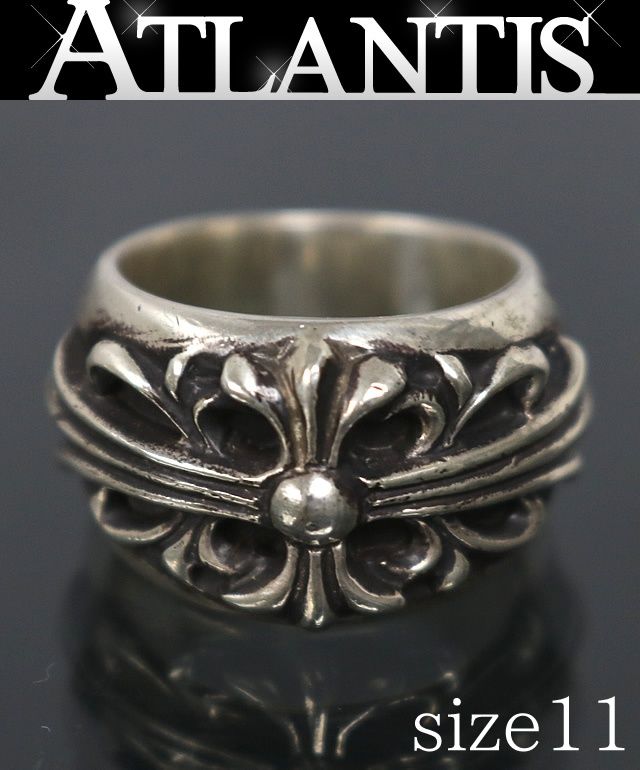 CHROME HEARTS 銀座店 クロムハーツ ダブルフローラルクロス リング 指輪 メンズ シルバー SV925 約11号 103071