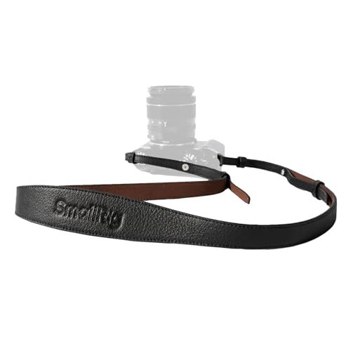 【新品】[SMALLRIG] ユニバーサルレザーカメラショルダーストラップ DSLRカメラ用 100?110cm（39?43インチ） 調節可能 最大荷重10kg（22ポンド） 人間工学に基づいたショルダーサポート 旅行/ビデオブログ用（ブラッ aa2cd8b2