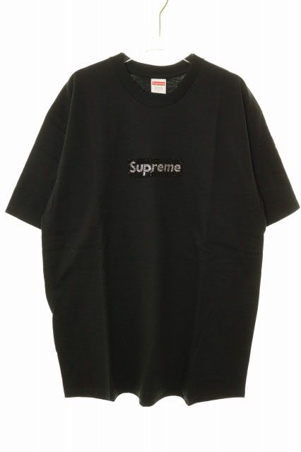 シュプリーム SUPREME 19SS SWAROVSKI BOX LOGO TEE BLACK L スワロフスキー ボックス ロゴ Tシャツ 半袖 ブラック 【ブランド古着ベクトル】【中古】☆AA★■260509