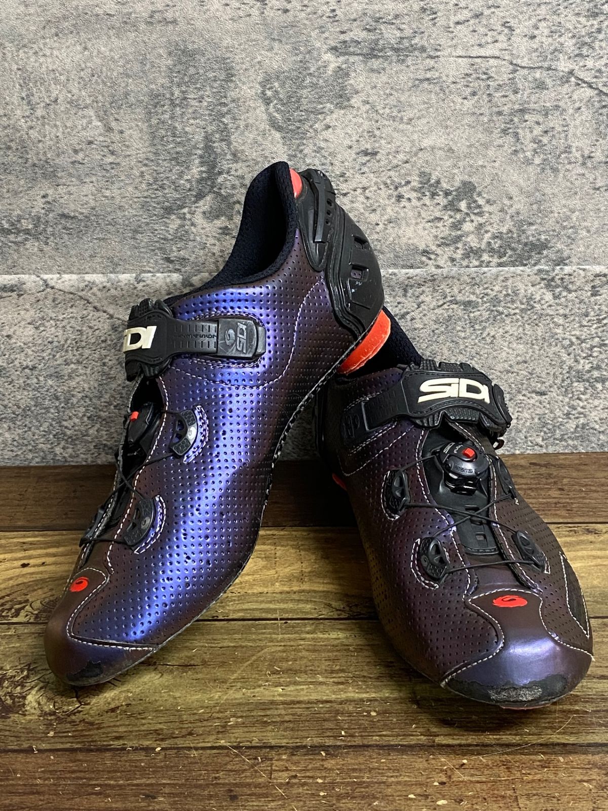 KC237 シディ SIDI WIRE 2 CARBON Air ビンディングシューズ 3穴 紫 EU43 ※ソールパーツ割れ