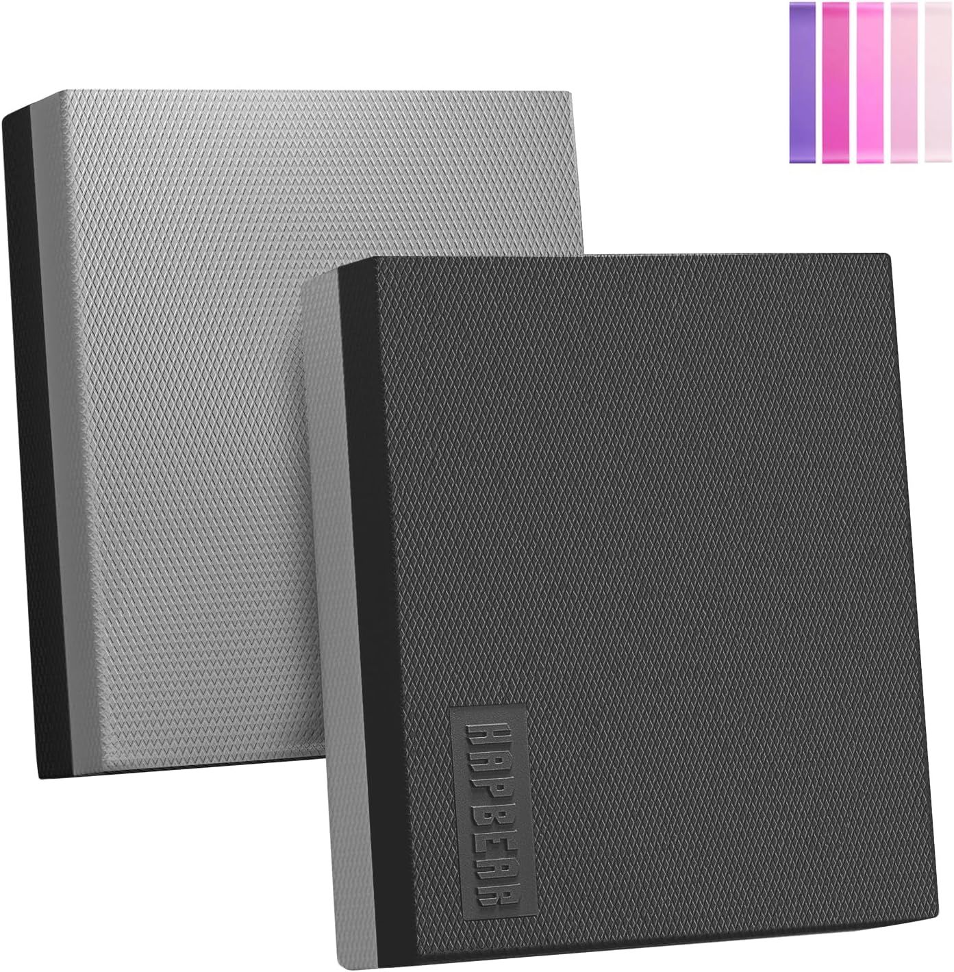 HAPBEAR バランスパッド バランスマット 1枚と2枚セット選択可能（5本の薄型レジスタンスバンド付）｜6cm厚みの非滑り表面｜トレーニング＆リハビリ用｜姿勢矯正/体幹強化/ヨガ補助/オフィスサポ