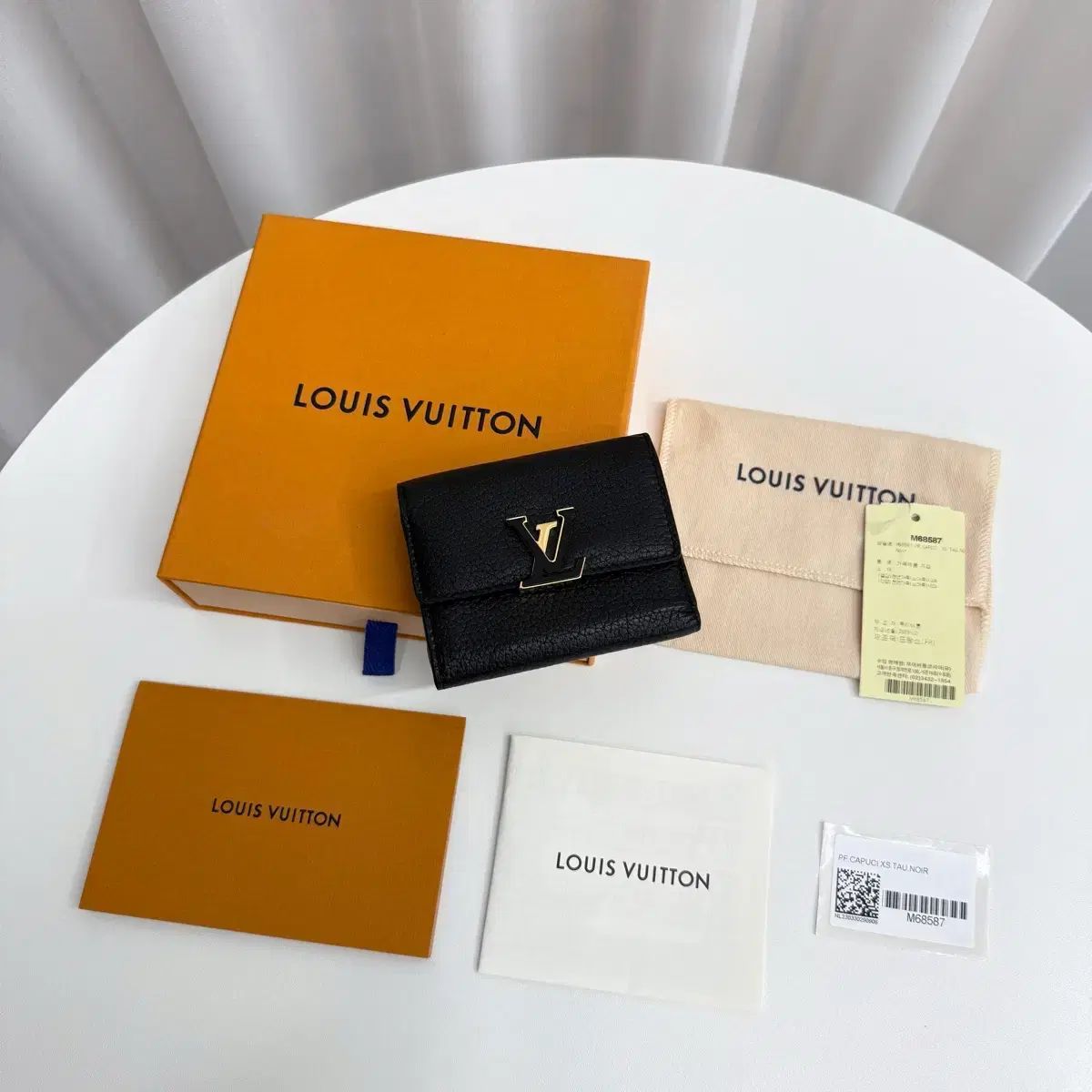 フルセット Louis Vuitton ルイヴィトン カプシーヌ XS ウォレット 二つ折り財布 ブラック