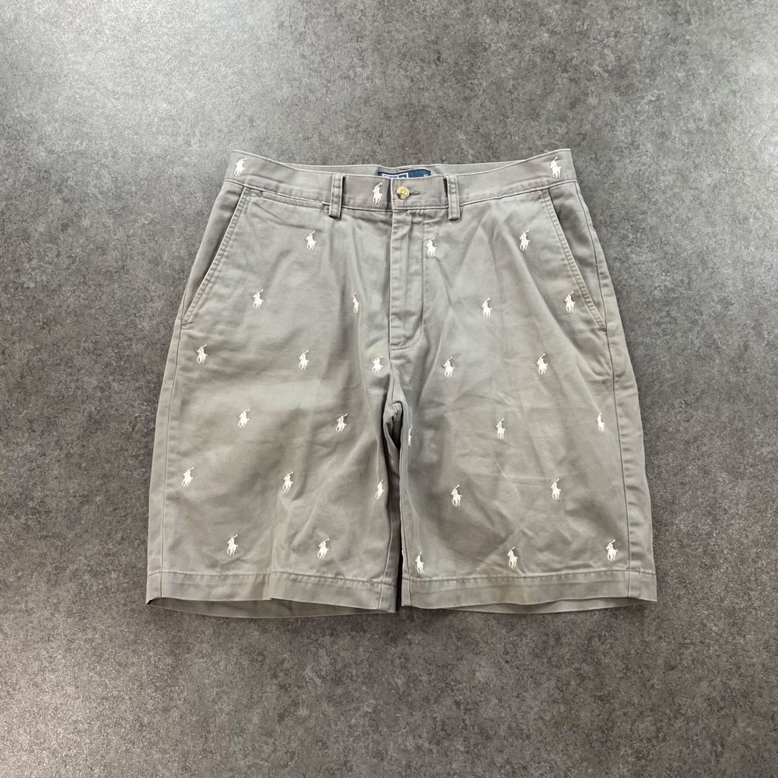 Polo by Ralph Lauren Prospect Short ポロバイラルフローレン プロスペクトショート ハーフパンツ ショートパンツ ロゴ刺繍 総ロゴ グレー メンズ W32