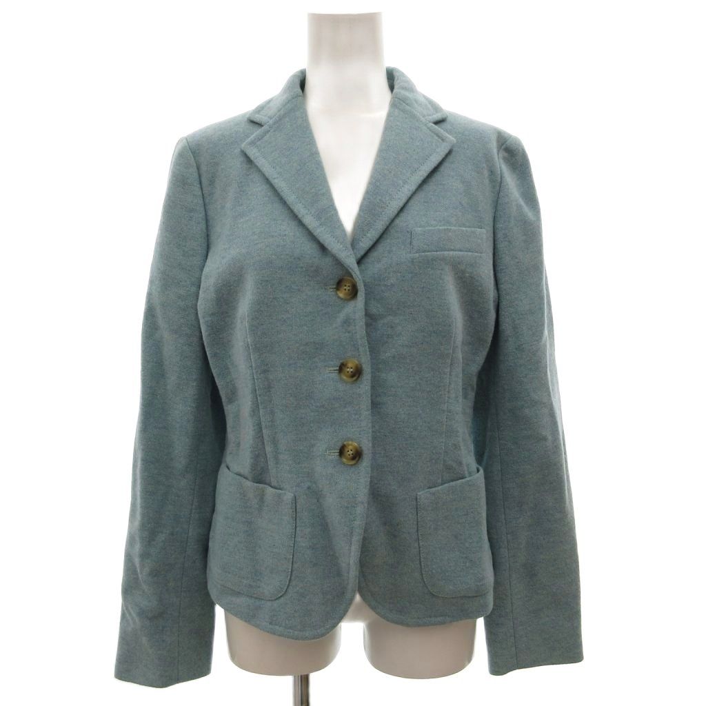 マックスマーラ ウィークエンドライン MAX MARA WEEKEND LINE テーラードジャケット シングル 38 ノッチドラペル 3B ポケット付き センターベント 背抜き 青 ブルー /KB ■ECG003