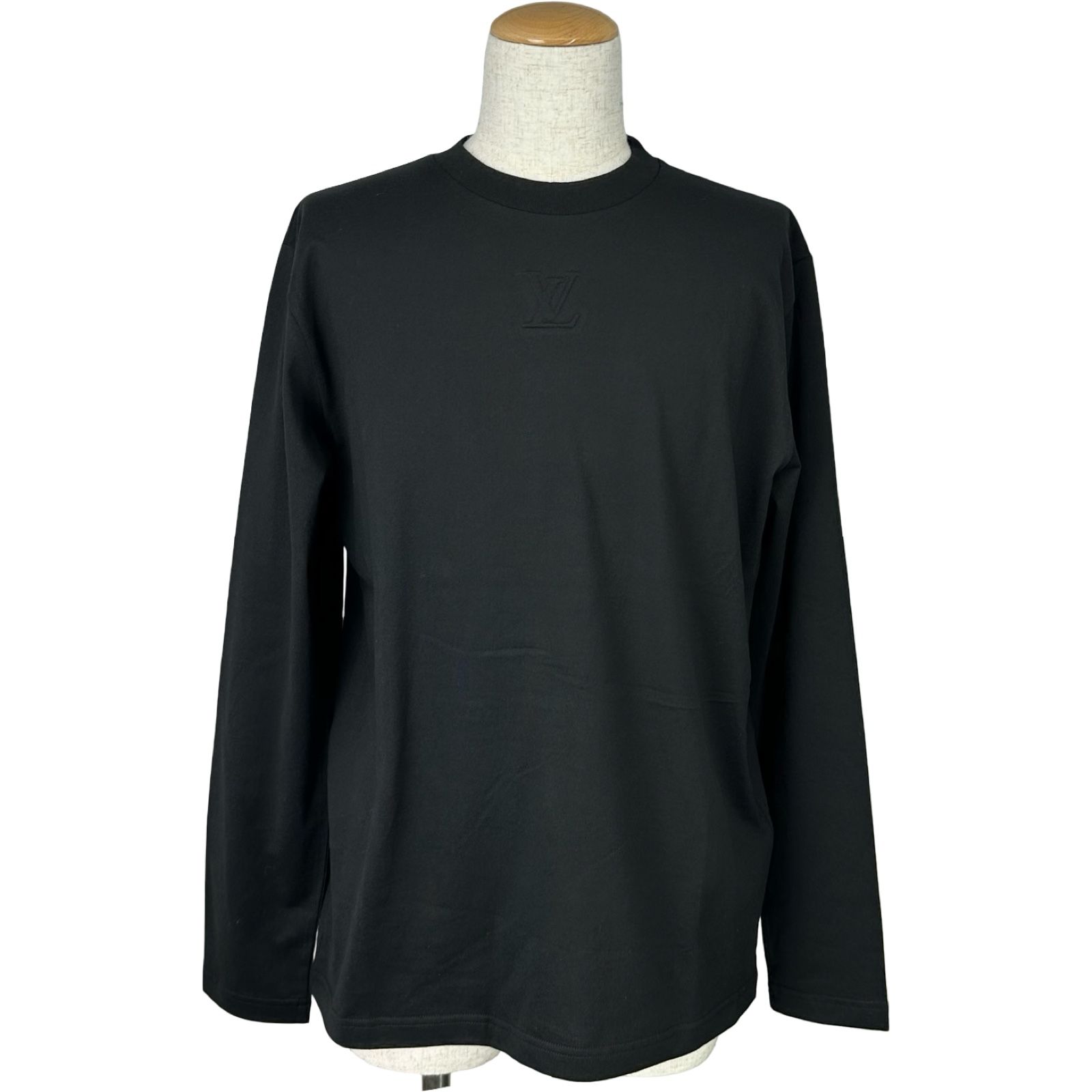 ルイ・ヴィトン LOUIS VUITTON エンボスロゴ長袖Tシャツ HSY43W ブラック コットン メンズ 半袖Ｔシャツ