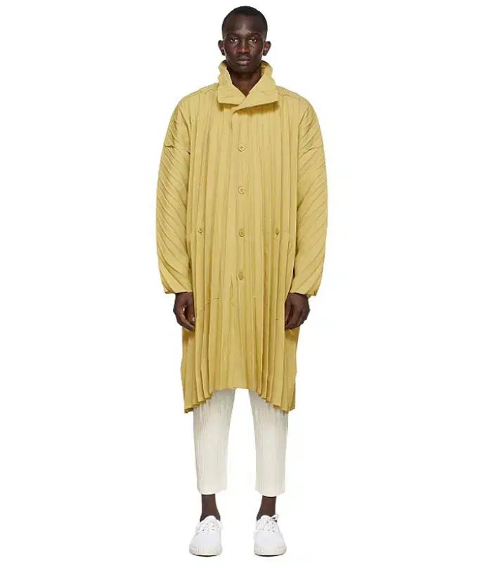 HOMME PLISSÉ エッジ ロング コート
