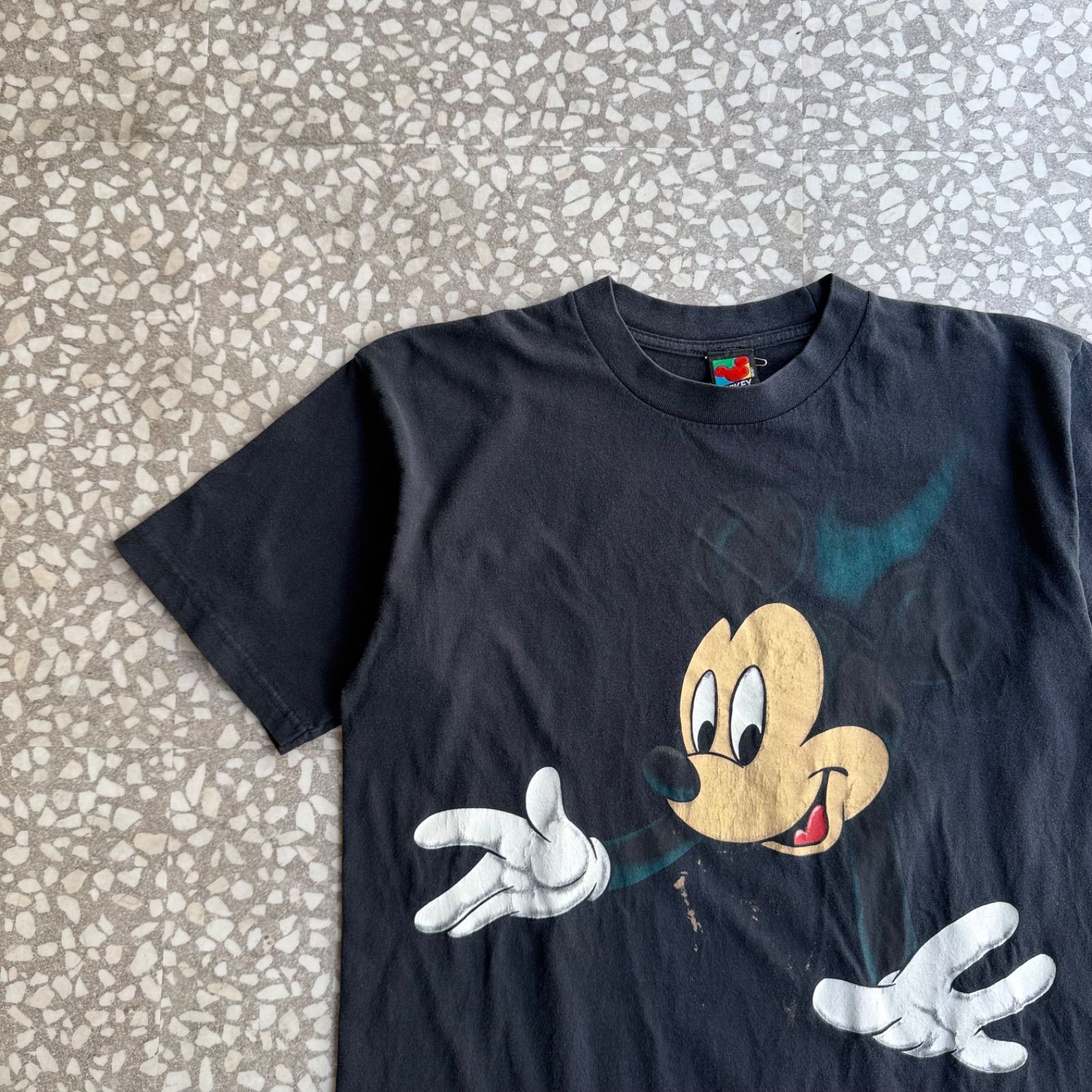 Disney / 90’s usa製 Mickey T-shirt sizeXL 飛び出しミッキー　両面プリント　３D ディズニー　半袖Tシャツ　ユニセックス ストリート　sk8 立体デザイン
