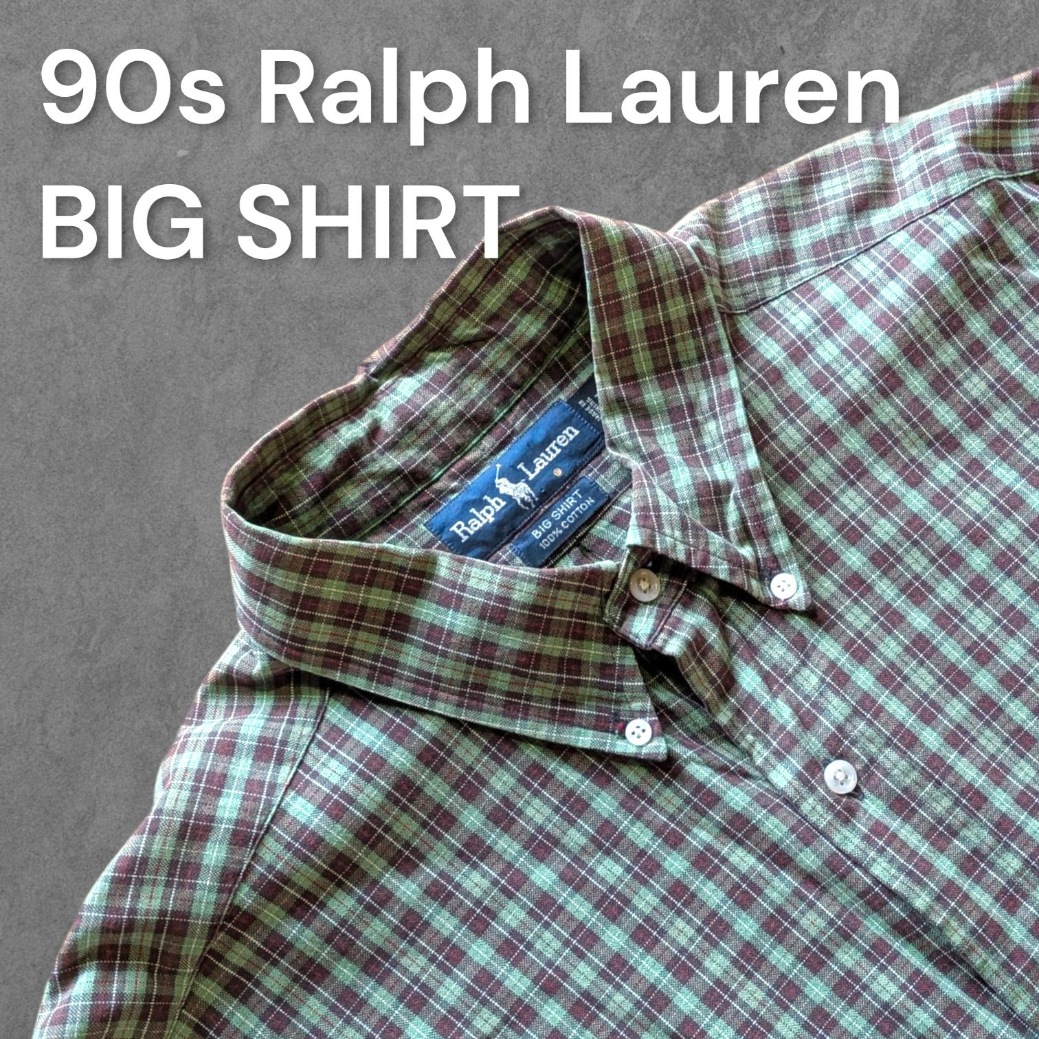 90s Ralph Lauren ラルフローレン BIG SHIRT チェック BDシャツ