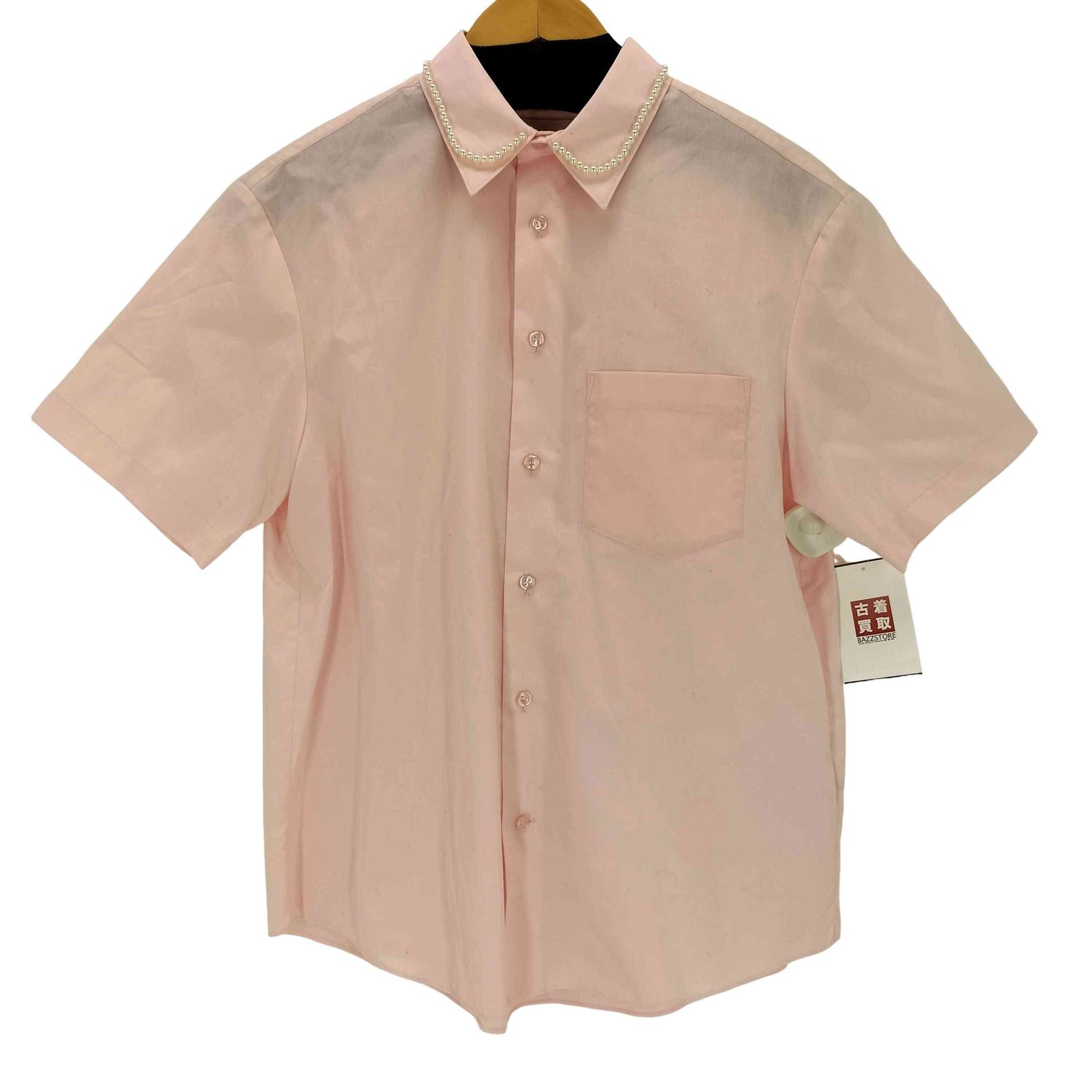 H&M シモーネロシャ　オーバーサイズコットンシャツS 袖の形　襟のパール素敵 シモーネロシャ Simone Rocha 襟パール付き オーバーサイズコットン