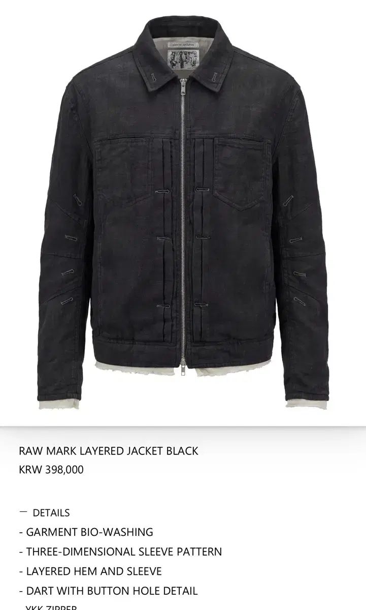 アネックスアカイブ Raw mark layered jacket