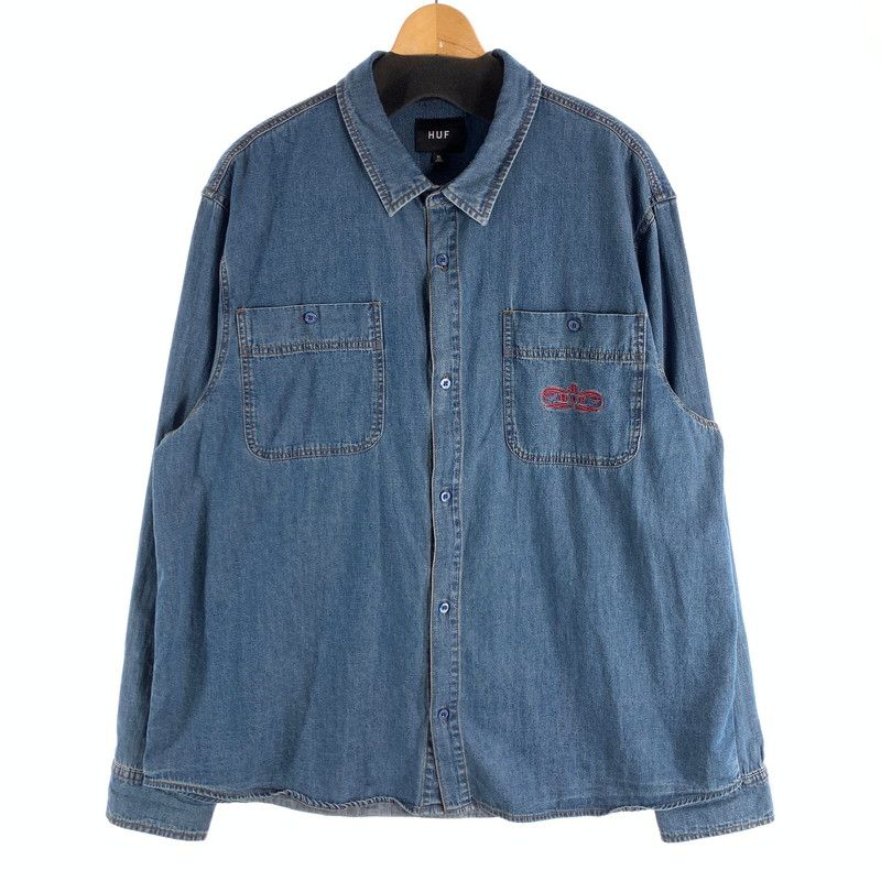 【中古品】 HUF WORLDWIDE CLOTHIERS DENIM SHIRT ハフ デニム 長袖シャツ ブランド 古着 【142-260509-gm-33-fuz】