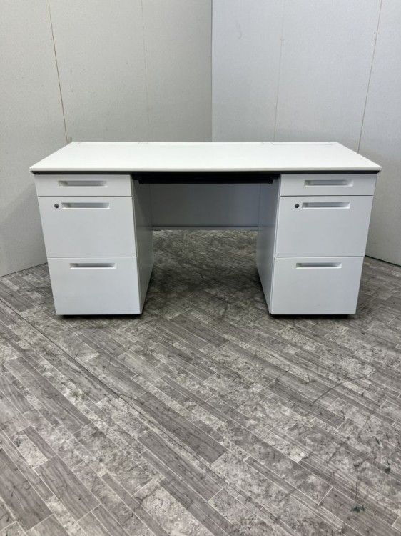 【中古品】コクヨ isシリーズ 1400両袖デスク SDT-IS1465PAWN ホワイト