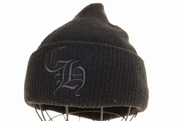 クロムハーツ CHROME HEARTS CH LOGO EMBROIDERY BEANIE BLACK 2238-304-4102 CHロゴ エンブロイダリー ビーニー ニット帽 ブラック 【ブランド古着ベクトル】【中古】☆AA★▲260509