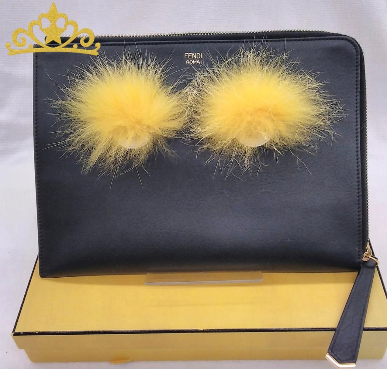 FENDI バグズ モンスター ファーアイズ クラッチバッグ ブラック フェンディ
