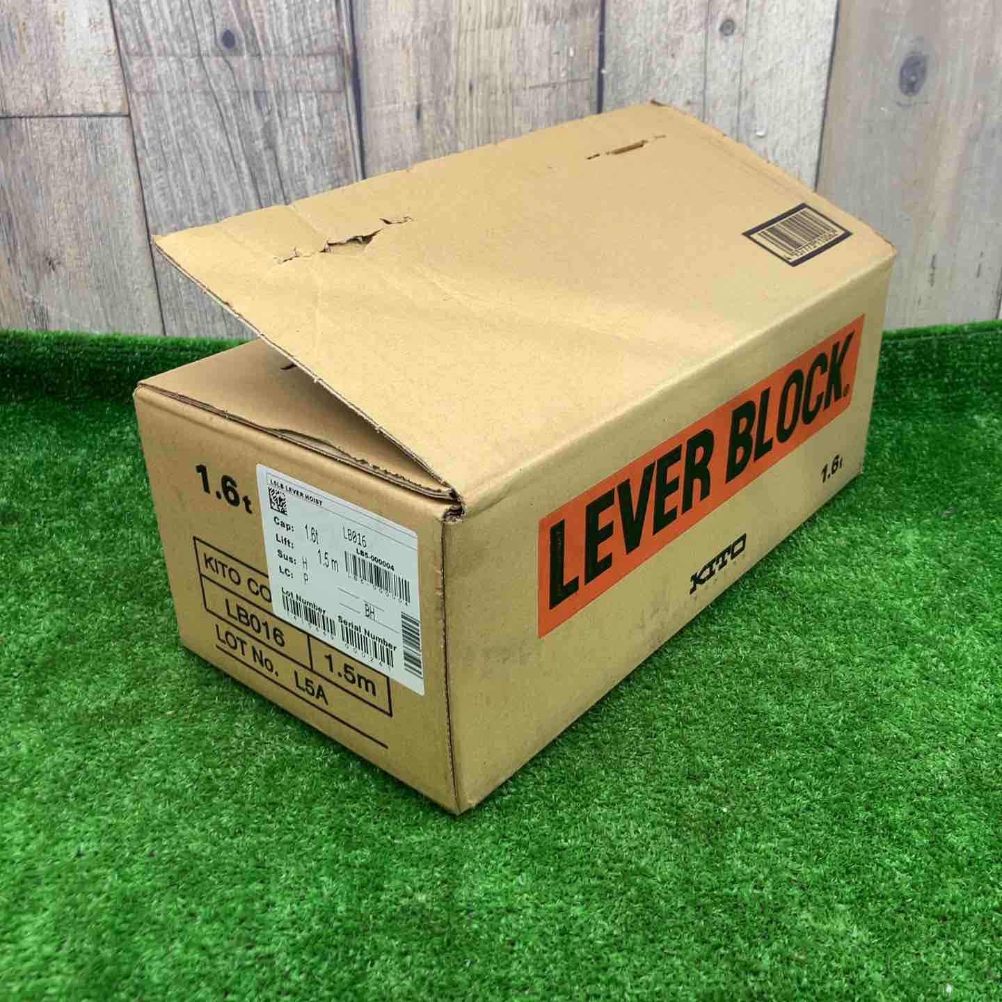 【未使用品】◇KITO(キトー) レバーブロック LB016　定格荷重1.6t　揚程1.5m◇アクトツール富山店◇吊