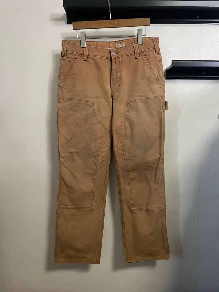 カーハート リーラックスドフィット ワークパンツ 32x30 ブラウン