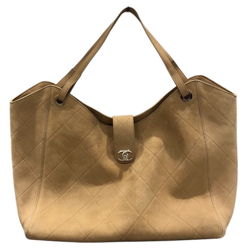 シャネル CHANEL マキシショッピングバッグ ベージュ グレインドヌバックカーフ レディース トートバッグ