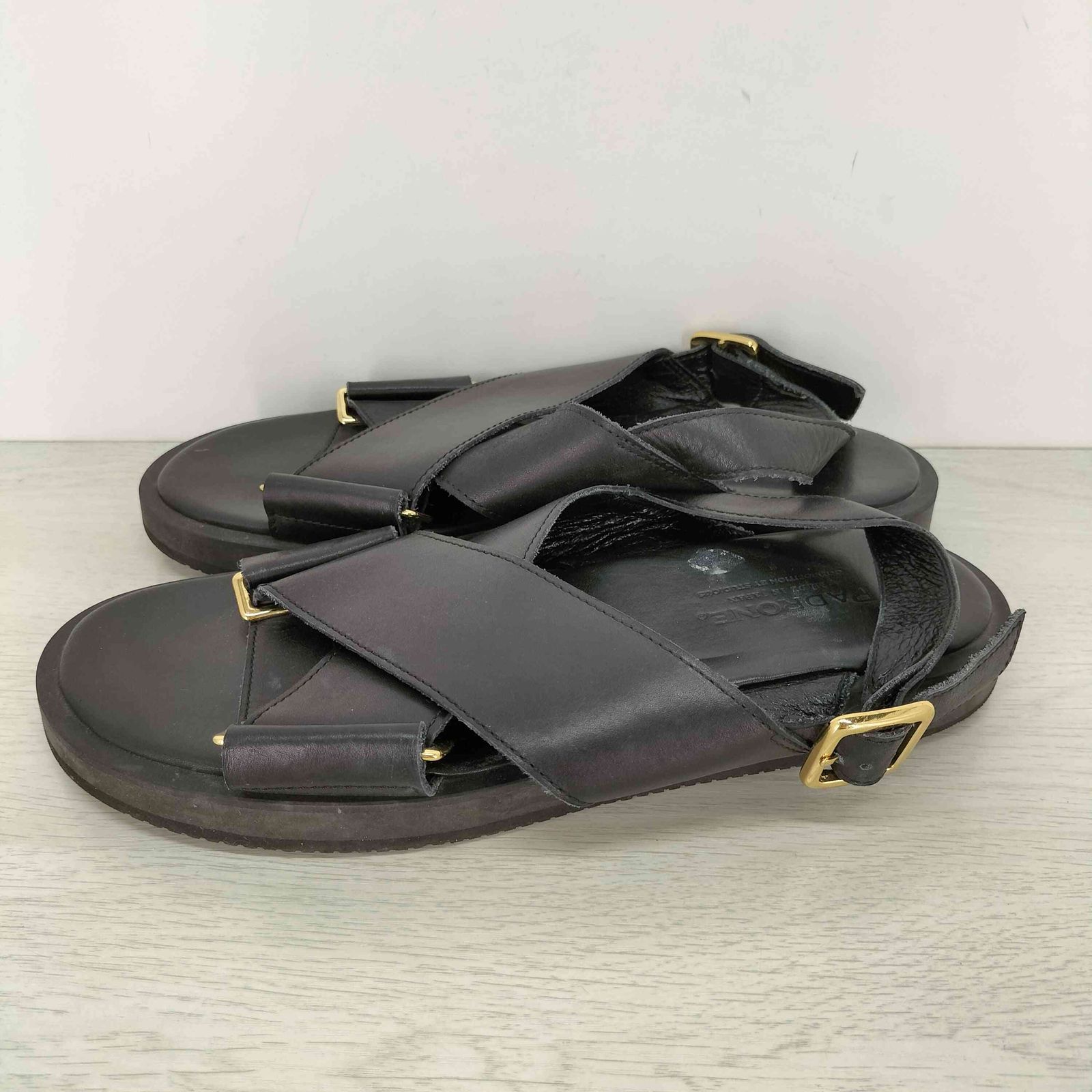 パドローネ PADRONE 別注 BELT SANDAL /レザーベルトサンダル メンズ