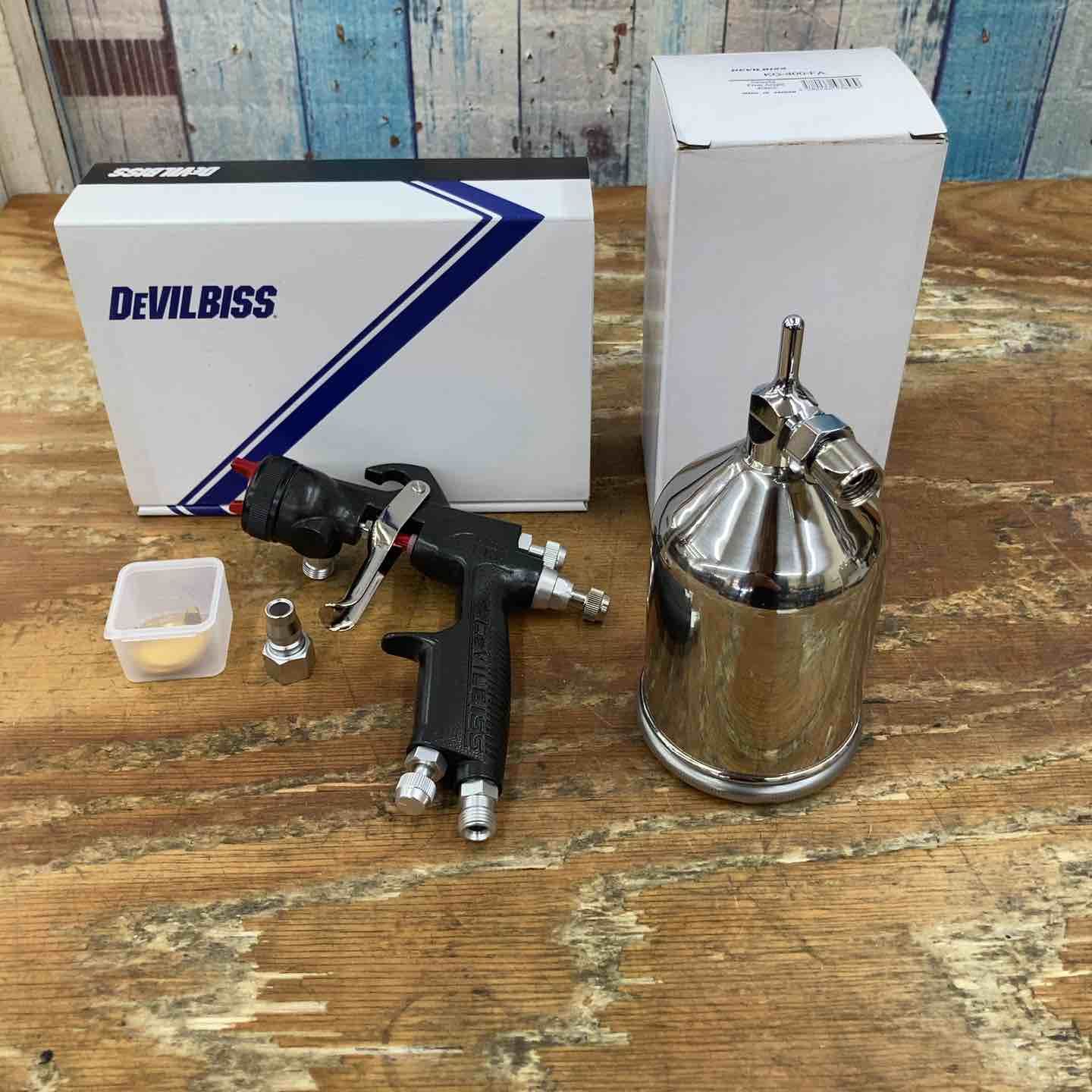 DeVilbiss デビルビス 重力式スプレーガン LVMP仕様 ベース用 LUNA2X-B-15G 1台 カップ KG-400-FA 付き【柏店】