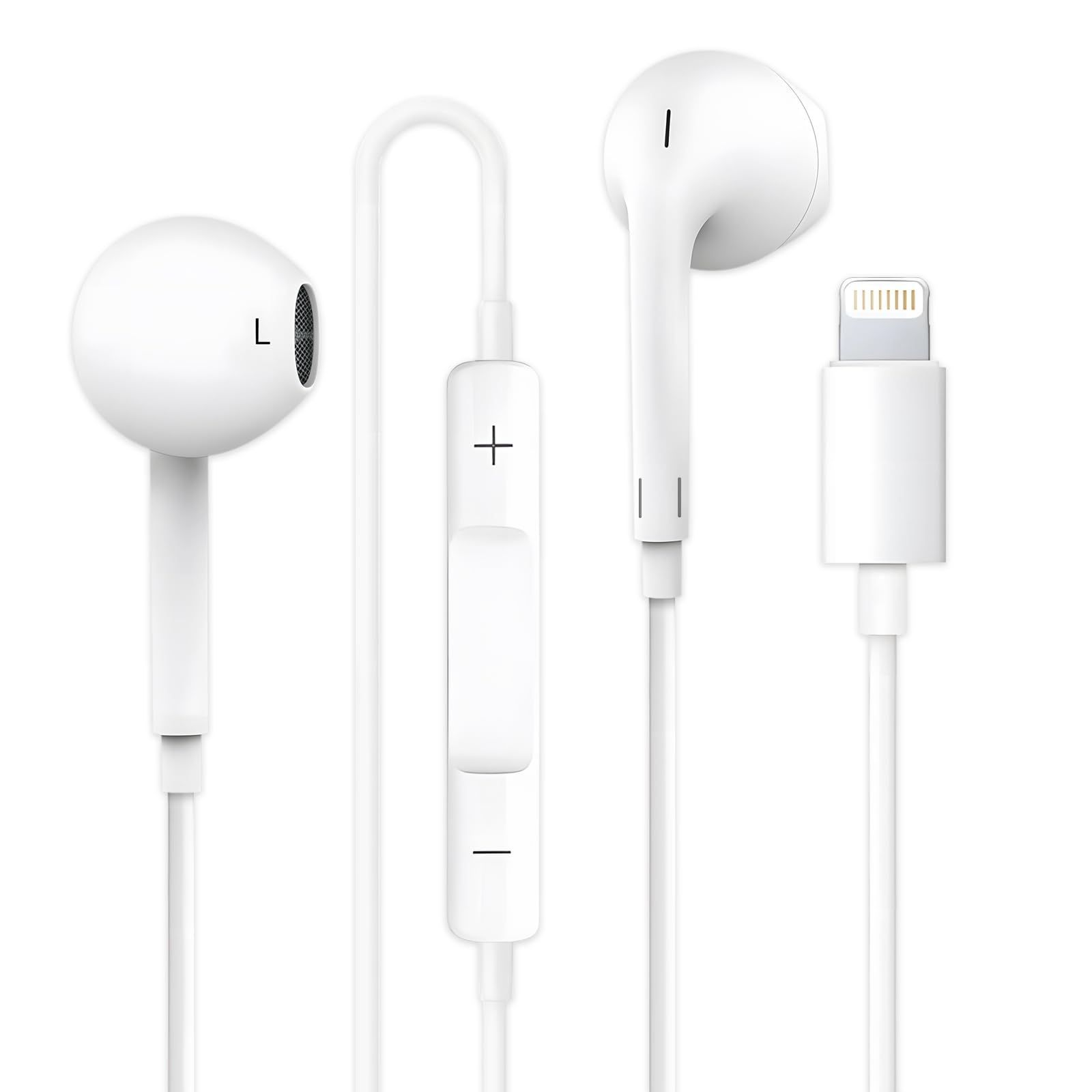 【即日発送】小型で軽量 半インイヤー式 iPhone 人間工学的防絡み ハンズフリーコントロール 14 ハイレゾ音声 遅延なしでマイク通話 Pro/14/13/13 ハイファイ重低音 MFI認証品 Pro/12/12 ライトニング 有線イヤホン Pro/11/