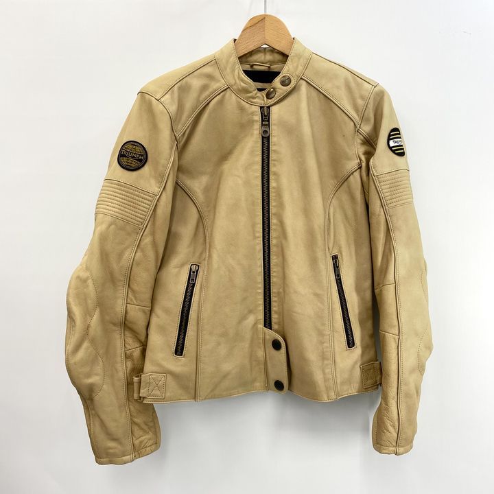 Triumph シングルライダース　レザージャケット　背面　ロゴ　XS Triumph シングル ライダース ジャケット レザージャケット アウター