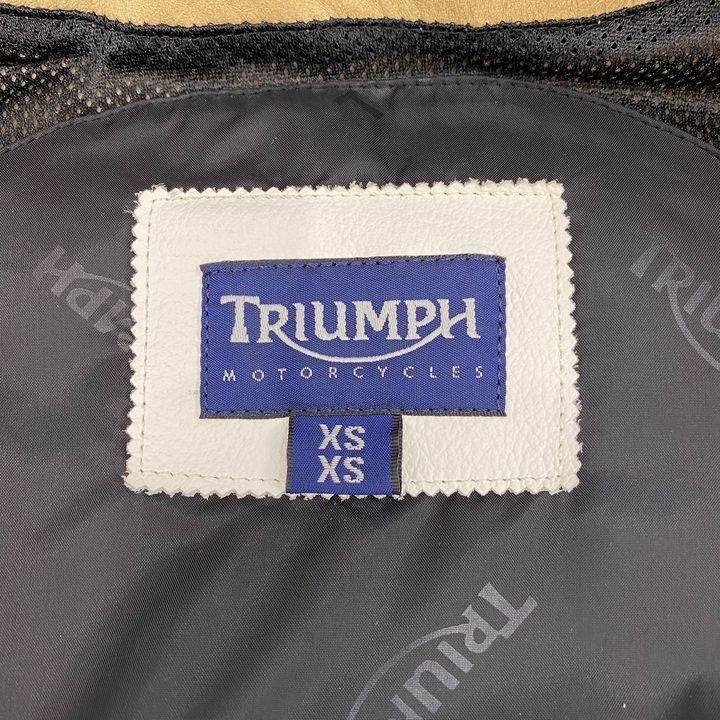 Triumph シングルライダース　レザージャケット　背面　ロゴ　XS Triumph シングル ライダース ジャケット レザージャケット アウター