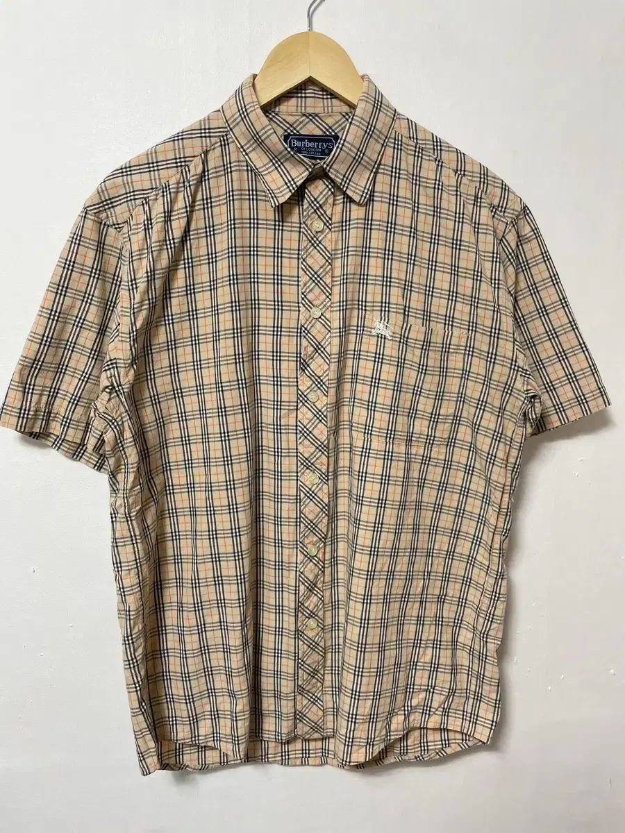95-100 BURBERRY バーバリー オールドスクール ルーズフィット 半袖 シャツ シャツ 正規品
