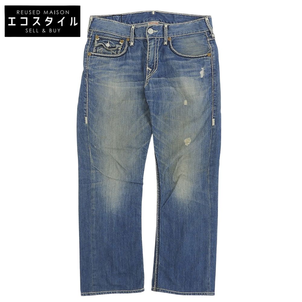TRUE RELIGION トゥルーレリジョン 美品 ストレート ダメージデニム 