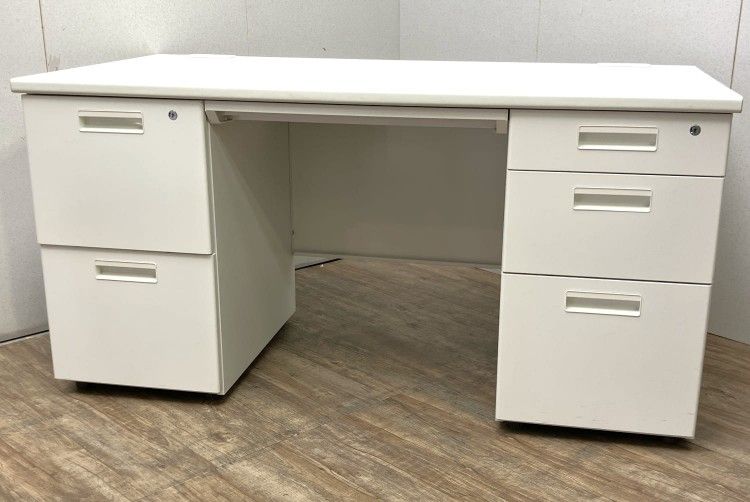 【中古品】井上金庫 1400両袖デスク