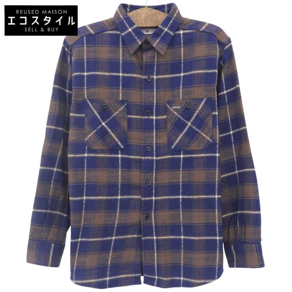 BONCOURA　ボンクラ　チェック柄 フランネル シャツ トップス メンズ ブラウン×ネイビー 40　40