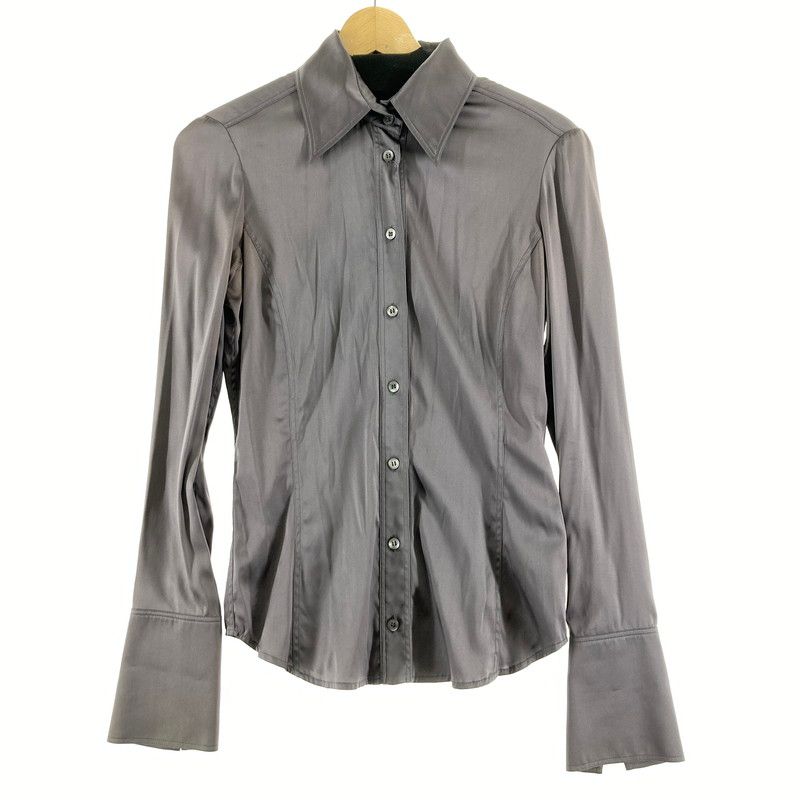 【中古品】 GUCCI グッチ シルクシャツ レディース パープル 38サイズ ボタン取れあり・汚れ色抜けあり 【170-260509-io-51-fuzh】