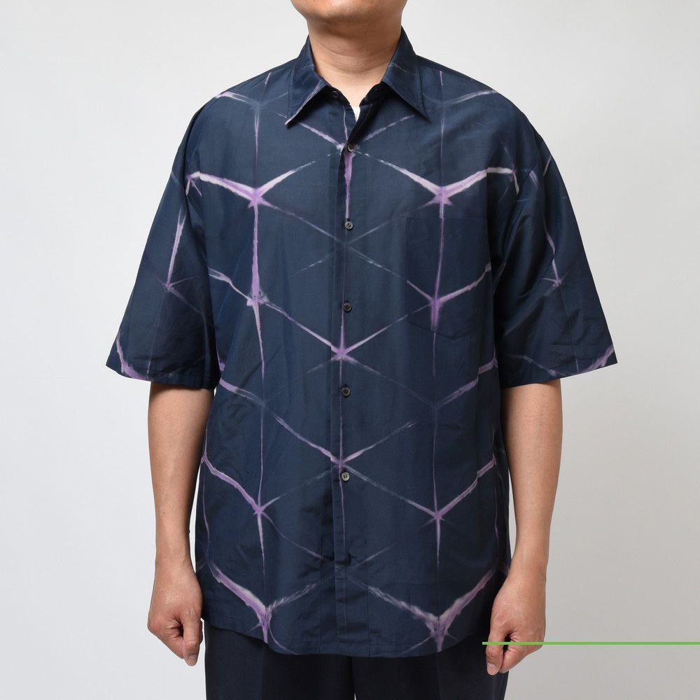 【40%OFF】1(S)サイズ mando（マンド） コットンシルク板締めS/Sシャツ 23295-005 11031404037 1(S)サイズ ネイビー 新品