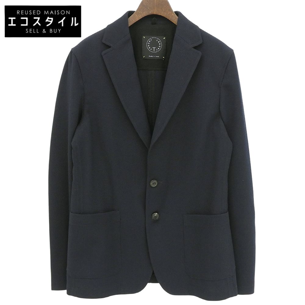 T-JACKET　ティージャケット　美品 コットンウール混 2Bワッフルテーラードジャケット メンズ ネイビー M 51G419J　M