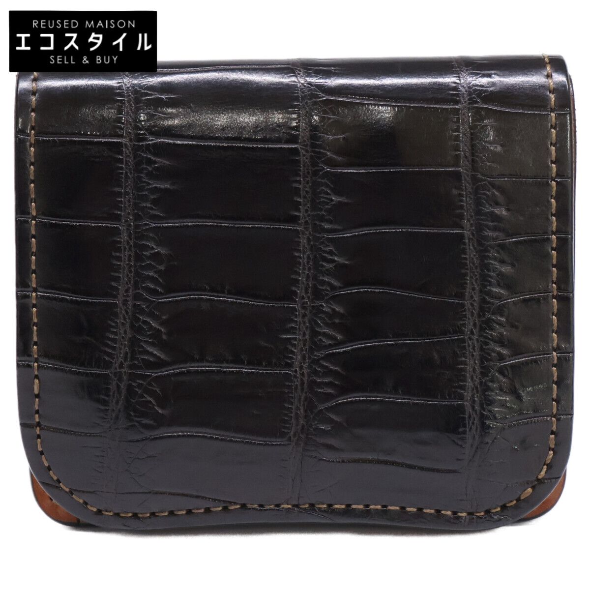 WILDSWANS　ワイルドスワンズ　タイガース・ブラザース別注 SP-PALM/SPパーム クロコダイル×ブッテーロ 二つ折りミニ財布