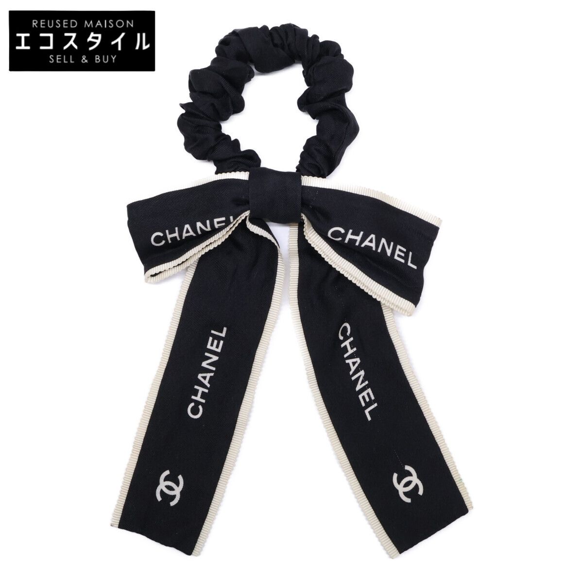 CHANEL　シャネル　ロゴリボン ヘアゴム シュシュ