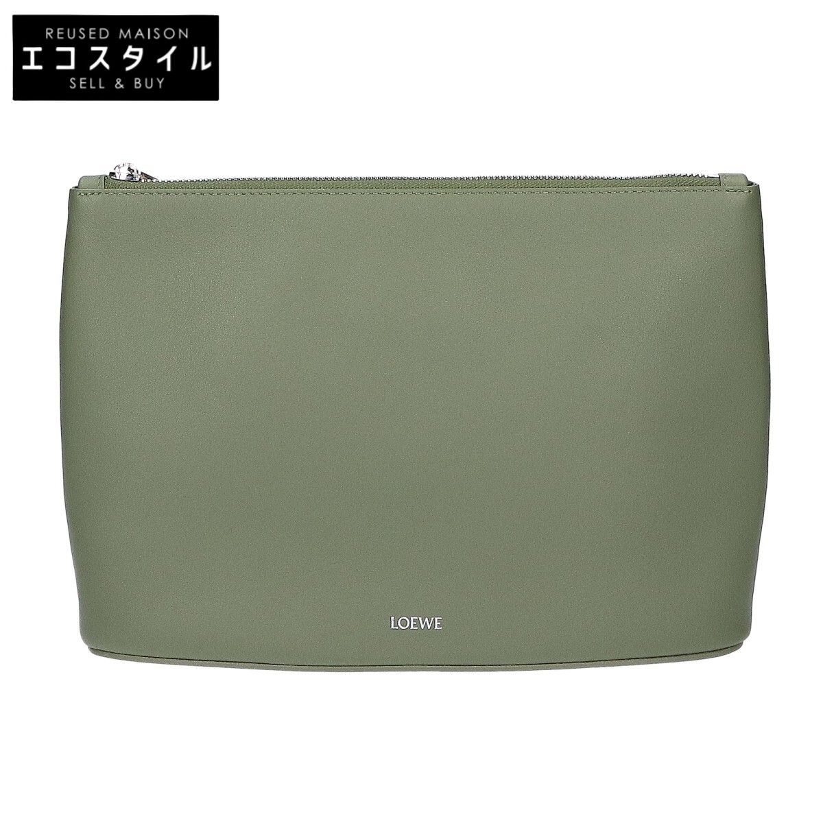 LOEWE　ロエベ　新品同様 Q730C63X01 OBLONG POUCH オブロング ポーチ プレーンレザー