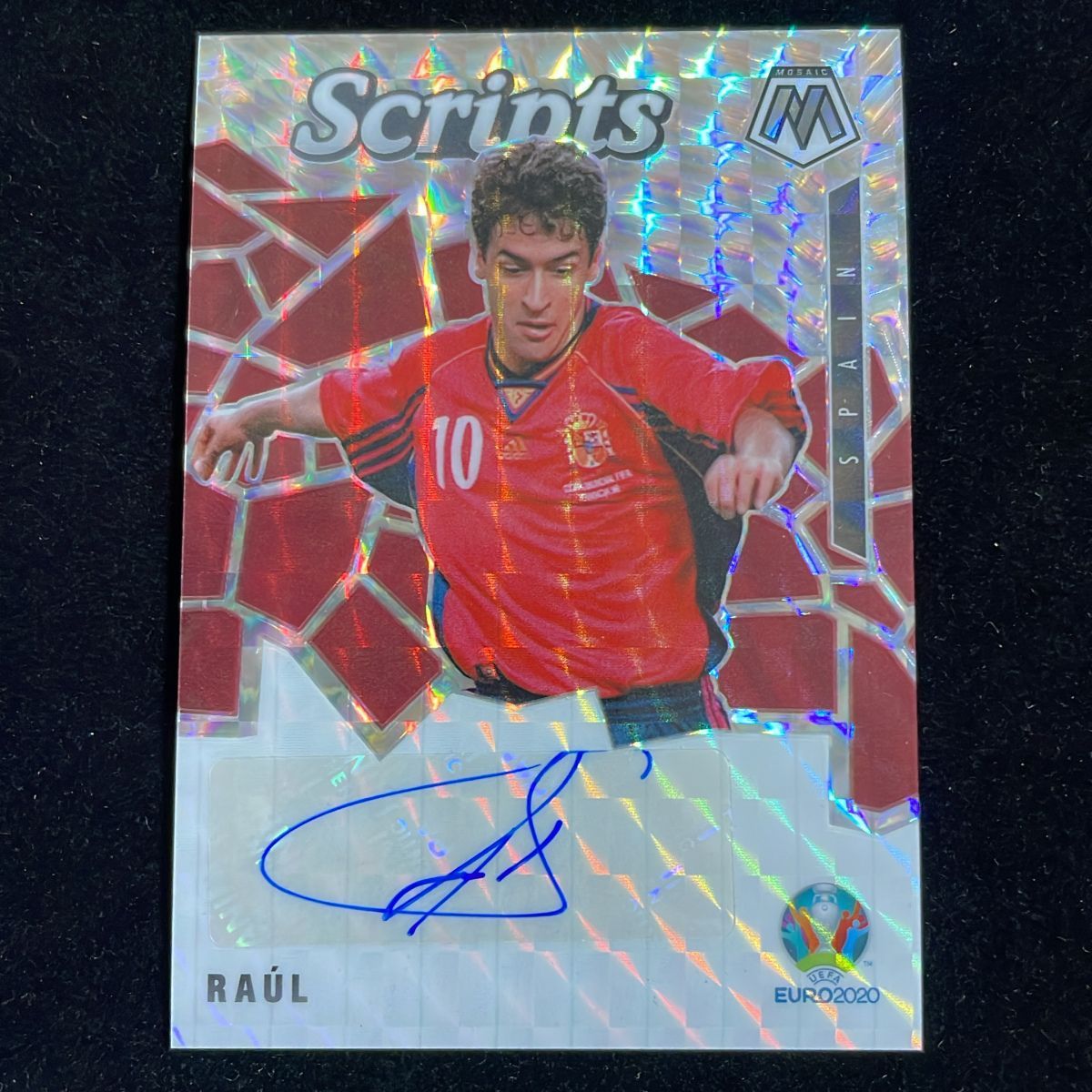 Raul ラウル・ゴンサレス Panini Mosaic UEFA Euro 2020-21 Auto サイン 直筆 Spain