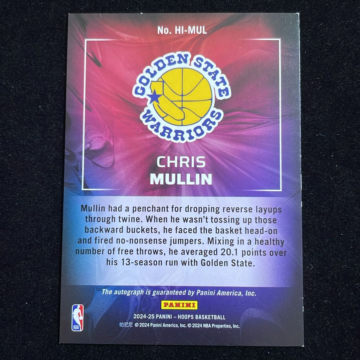 Chris Mullin クリス・マリン Panini Hoops Ink 2024-25 Auto サイン