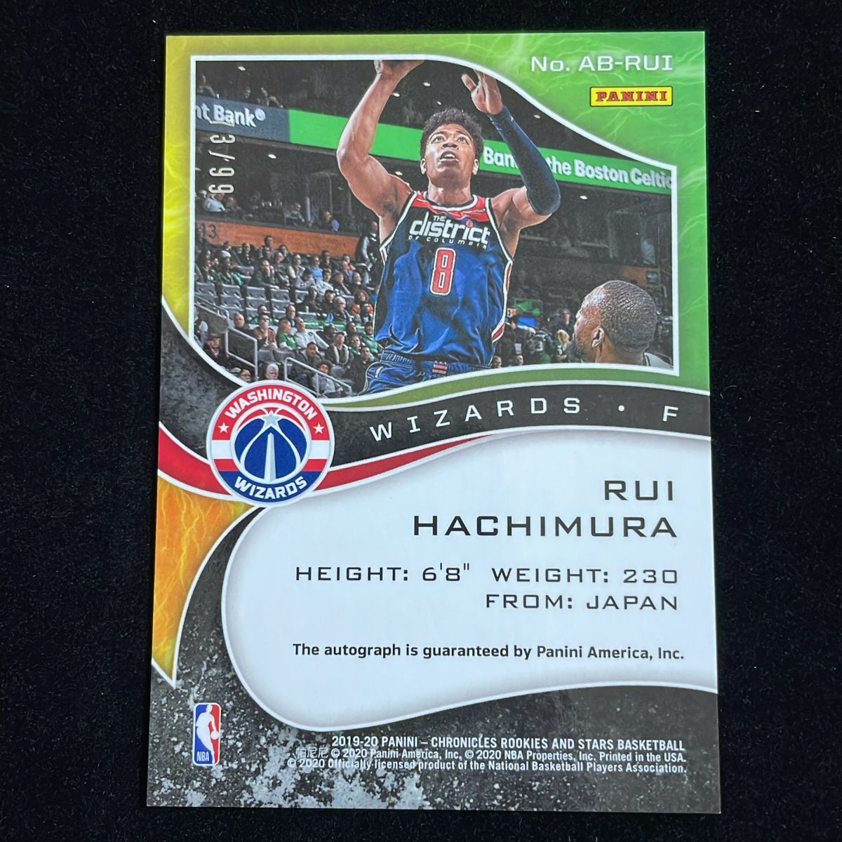 八村塁 Hachimura Rui Panini Chronicles Rookies and Stars 2019-20