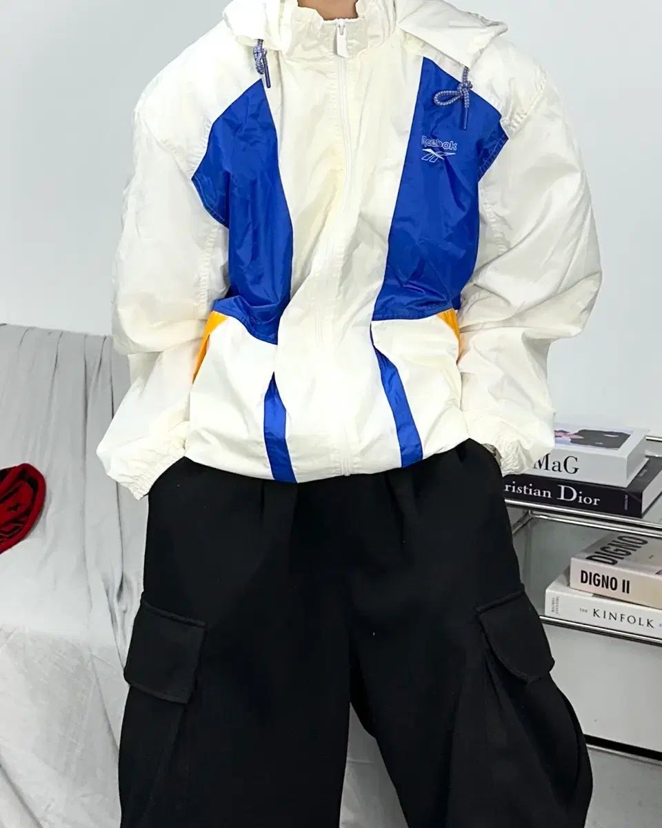 リーボック ミックスカラー オールドスクール ウィンドブレーカー 2XL