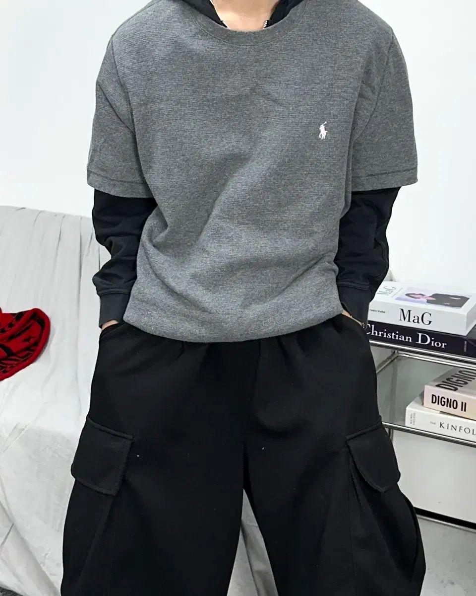 POLO RALPH LAUREN ポロラルフローレン グレー ワッフル 半袖Tシャツ XL