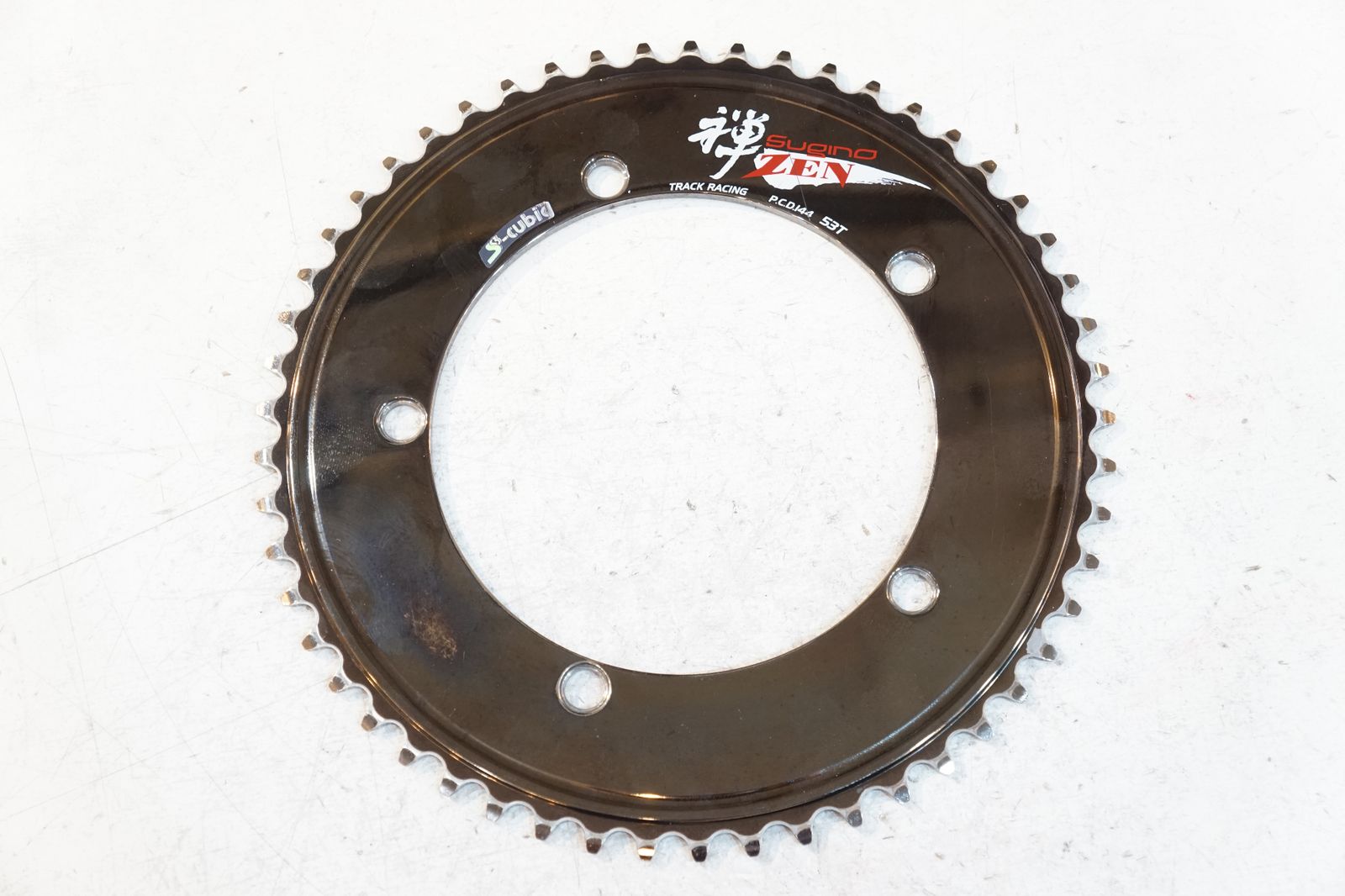 SUGINO 「スギノ」 SUPER ZEN S3 CUBIC BLK 144mm 53T TRACK RACING チェーンリング / バイチャリ浦和ベース