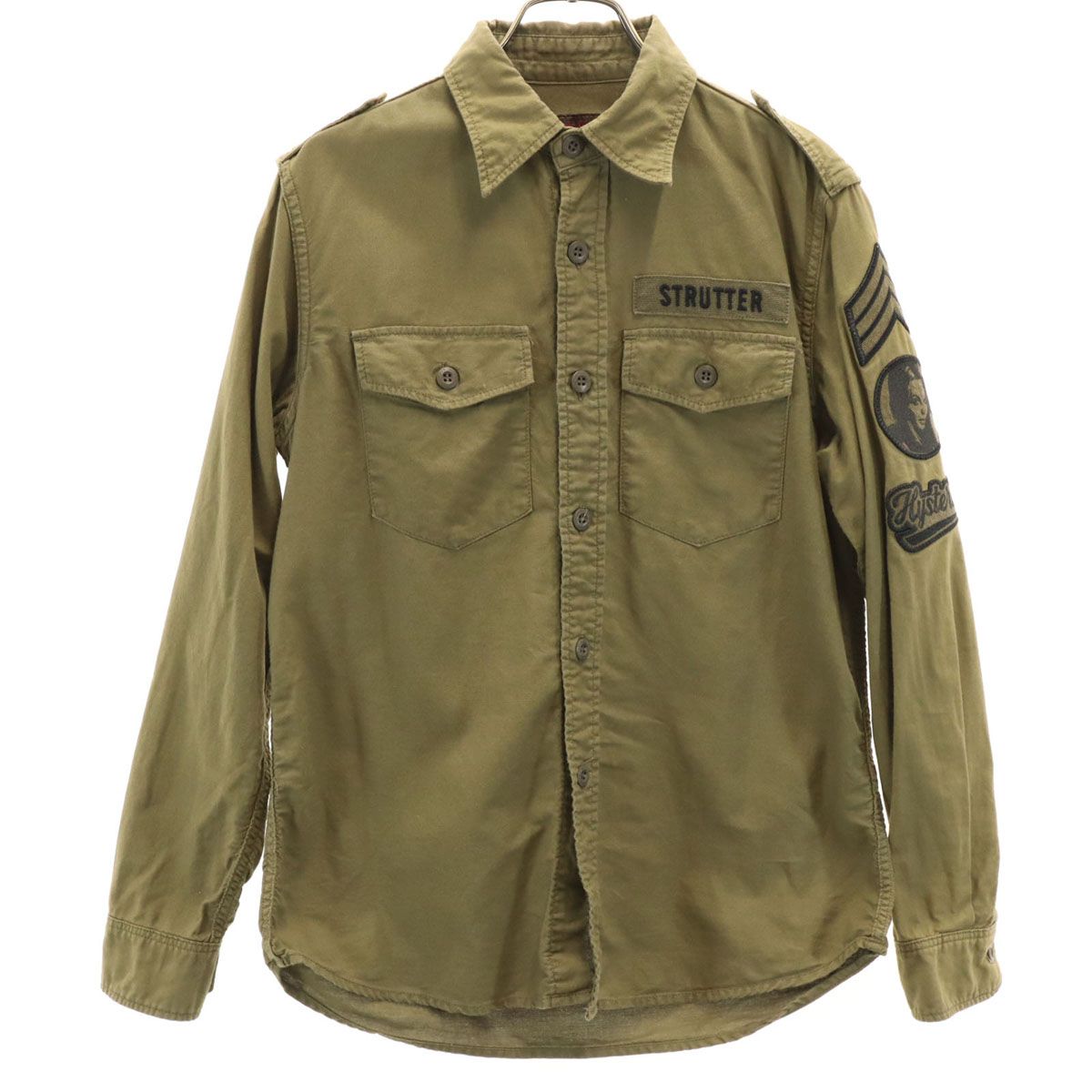 HYSTERIC GLAMOUR ヒステリックグラマー 日本製 長袖 ミリタリーシャツ 