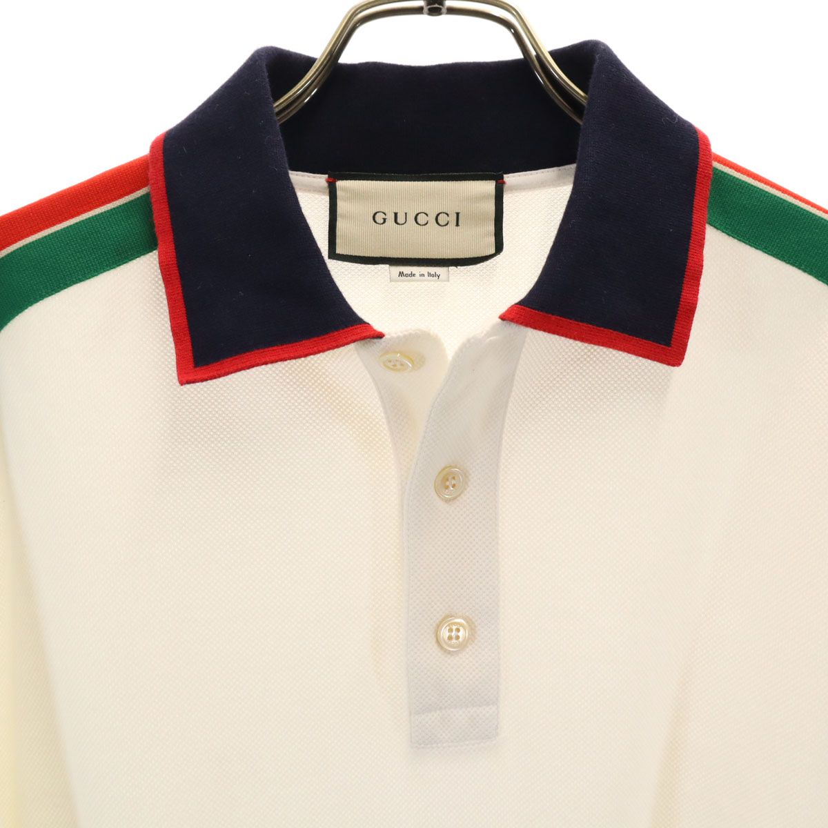【美品】　GUCCI 長袖ポロシャツ ホワイト 売 GUCCI 長袖ポロシャツ ホワイト 【公式通販】