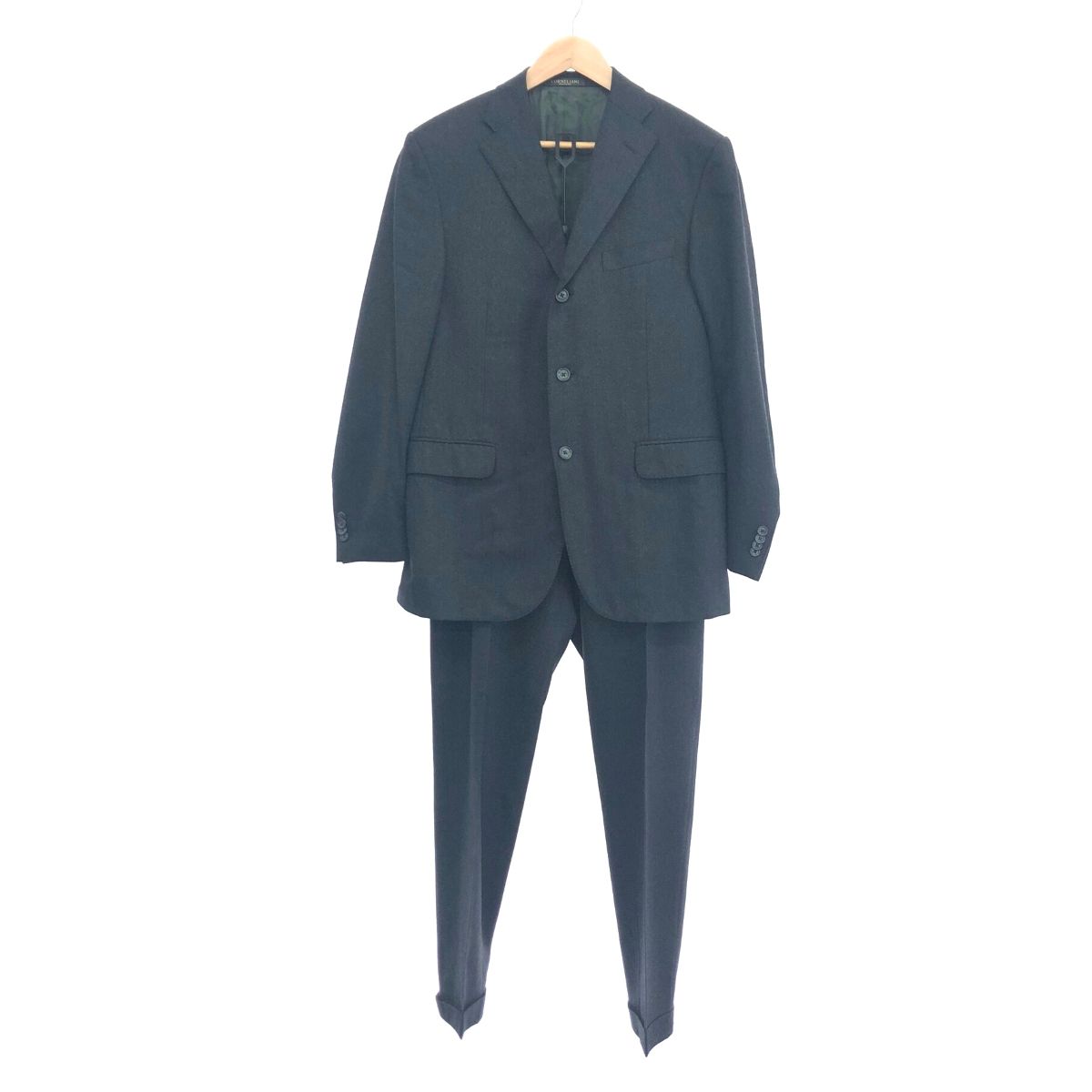 ブラック コルネリアーニ CORNELIANI コルネリアーニ CORNELIANI 専用　【新品未使用】タグ付き ウール 46 スーツ ストライプ スーツ