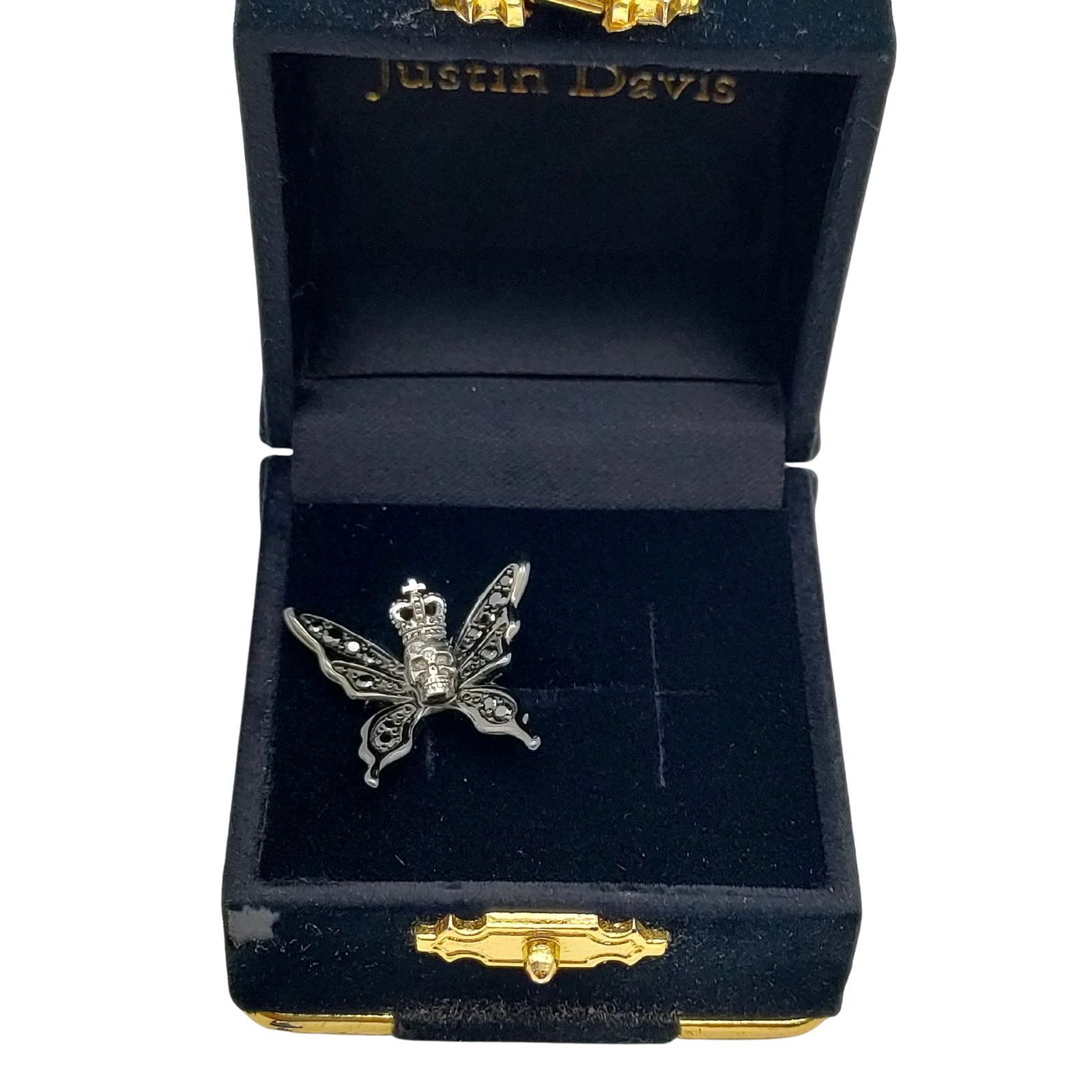 ジャスティンデイビス Justin Davis ピアス 片耳 蝶 クラウンドクロ アクセサリー SV925 K18刻印あり 箱付き S1801