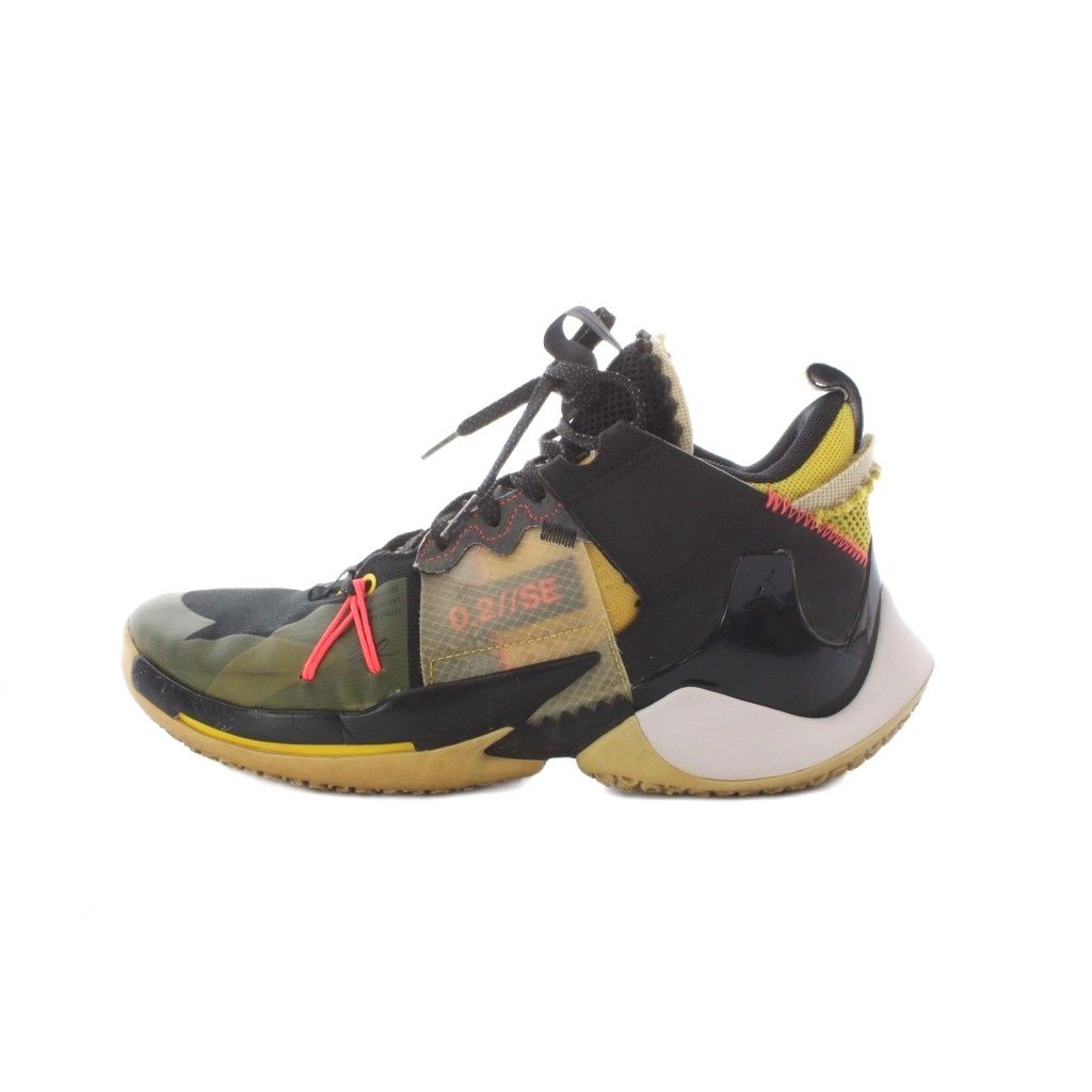 ナイキ NIKE Why Not ジョーダン ホワイノット ゼロ2 スペシャルエディシ スニーカー 26cm 黒 ブラック 黄色 白 ホワイト パネルデザイン 半透明素材 ロゴプリント AV4126-002 /RI ■OS