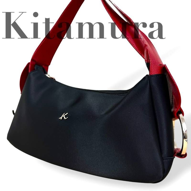 Kitamura キタムラ☆ショルダーバッグ 肩掛け ワンショルダー ブラック 